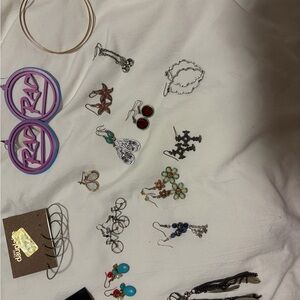 Elegant Silver and Red Earrings